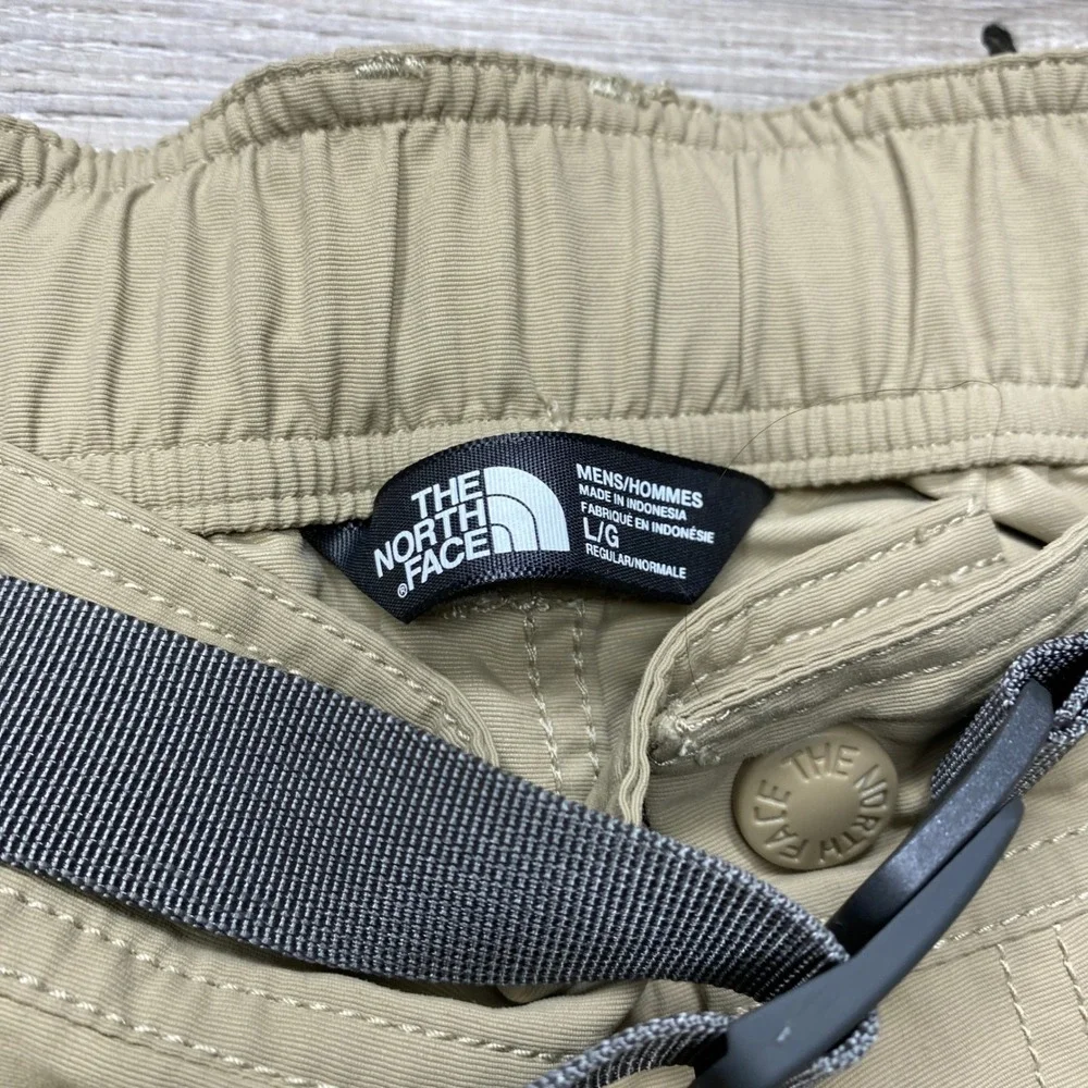 The North Face Convertible Pants Mens L Tan Khaki Zip Off Hiking Trail Outdoor